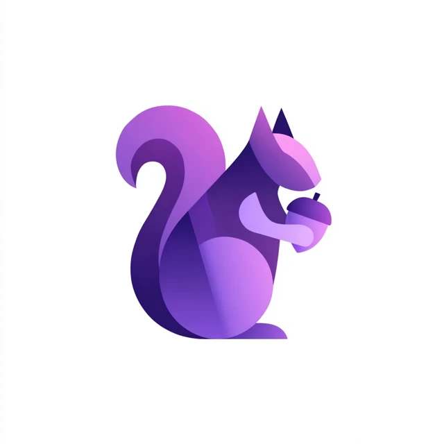 Geometric Purple Squirrel Logo Design