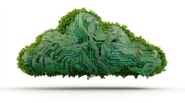 Holographic Cloud Circuitry Illustration