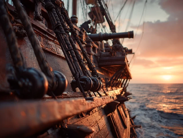 Pirate Ship Sunset Cinematic Photography