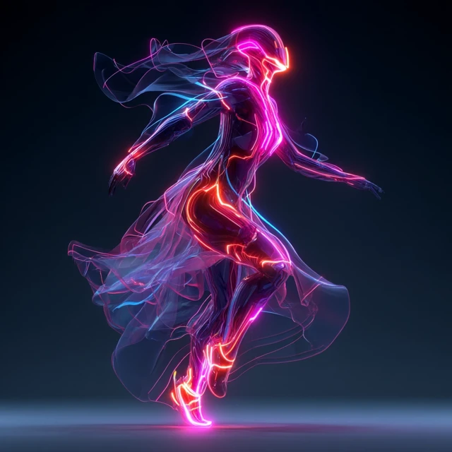 Futuristic Dancer Glow Hi Tech