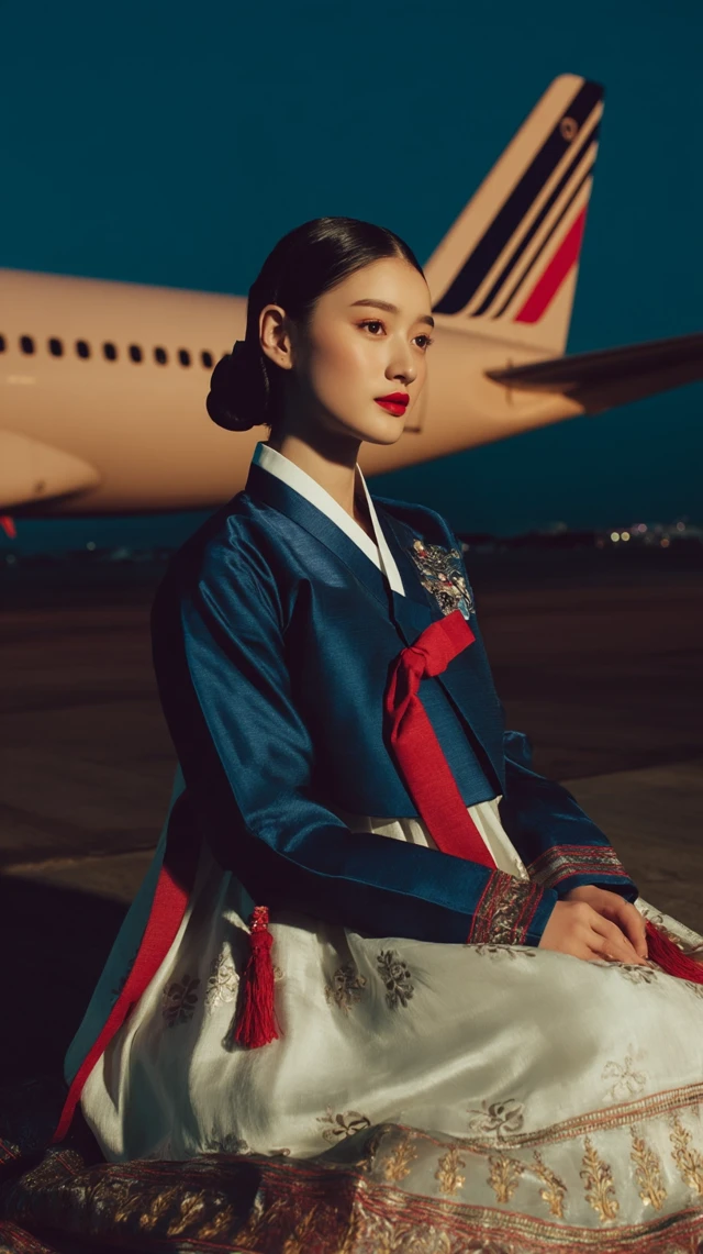 Hanbok Model Air France Runway Parisian Inspired