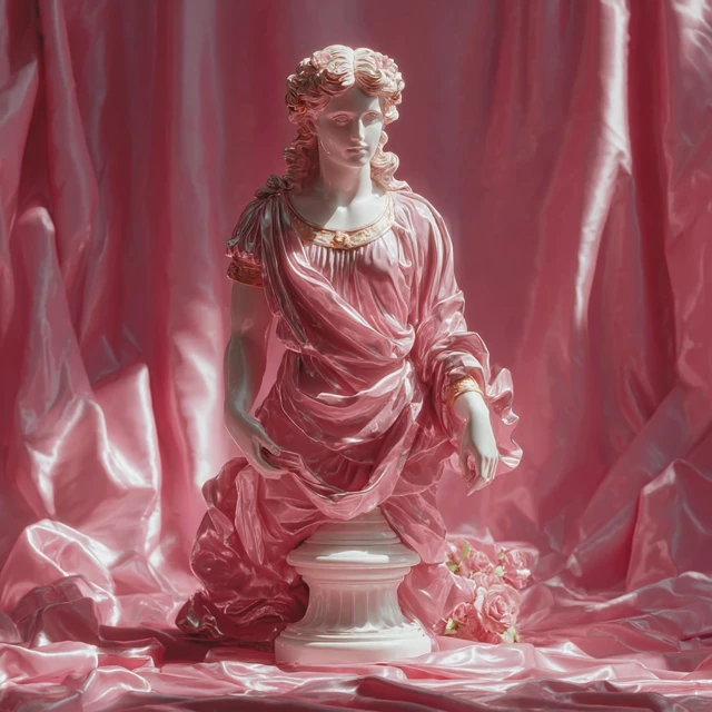 Aphrodite Statue Pink Plastic Detailed