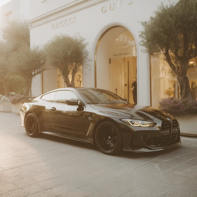 BMW M4 Competition 2025 Black Gucci Store