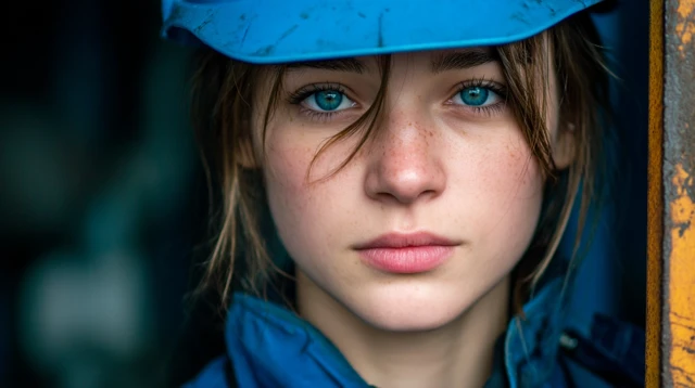 Teenage Girl Portrait Security Workwear