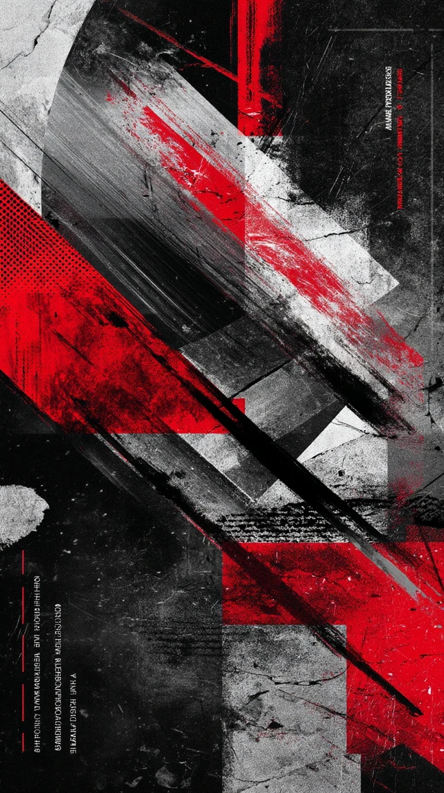 Abstract Red Black Grunge Art