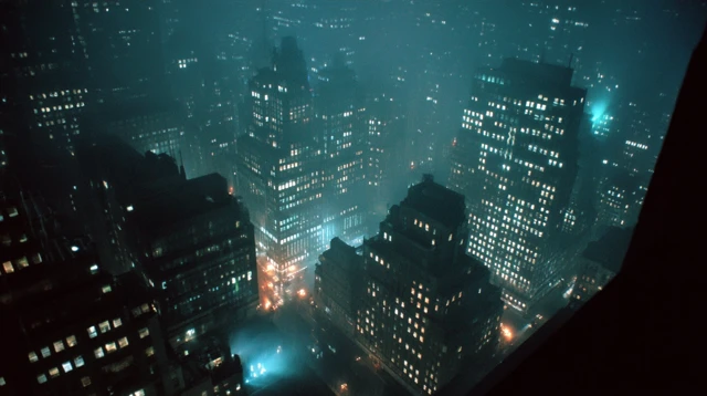 1950s Noir Cityscape Vintage Film Still