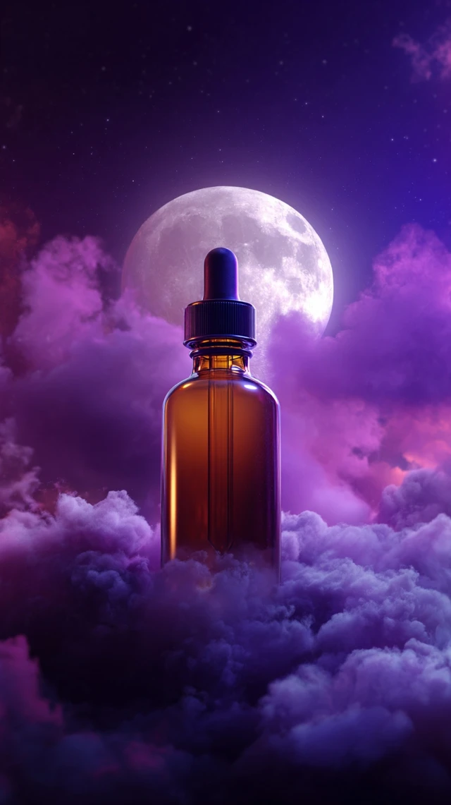 Mystical Dropper Bottle Under Moonlight Fantasy Scene