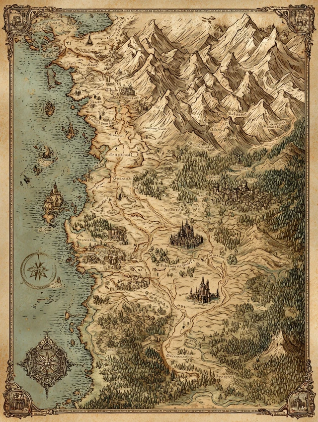 Fantasy Map The Realm of Ash and Shadow
