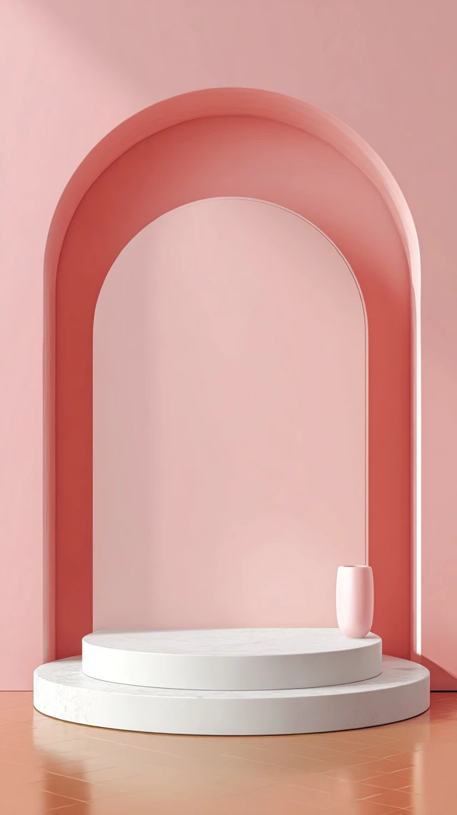 Pink Product Display Background with Podium