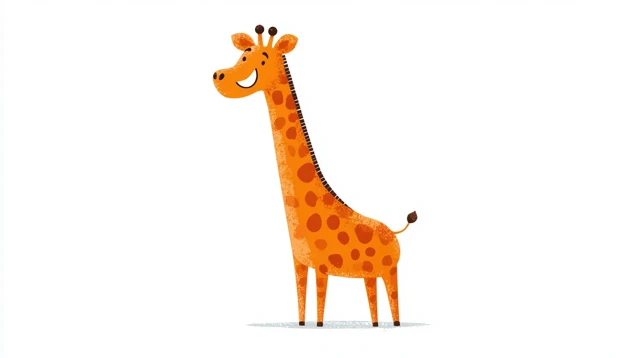Smiling Giraffe Cartoon Illustration for Kids
