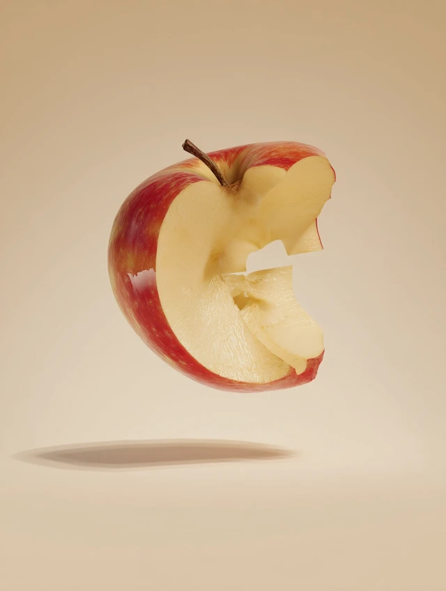 Photorealistic Apple Illustration Modern Still Life
