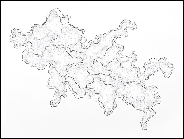 Abstract Contour Line Drawing Water Splash