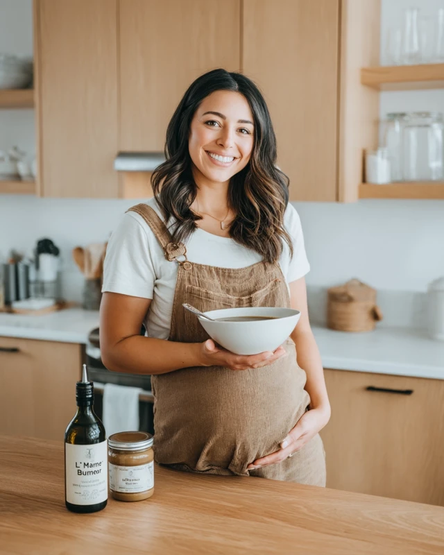 Pregnant Woman in Kitchen Advertising Campaign