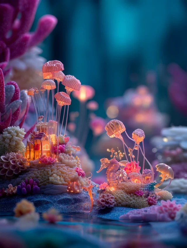 Underwater Miniature Kingdom Fantasy Marine Life