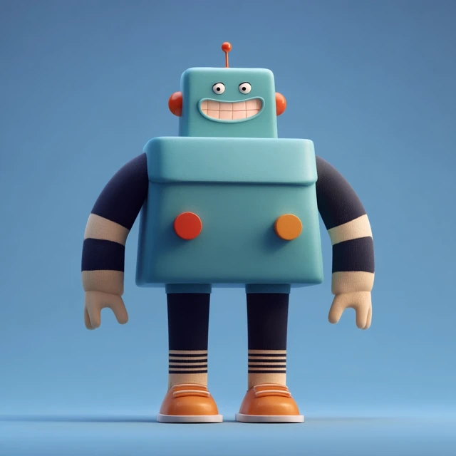 Cute 3D Cartoon Robot Character