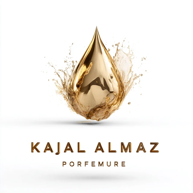 Kajal Almaz Perfume Logo Golden Drop Design