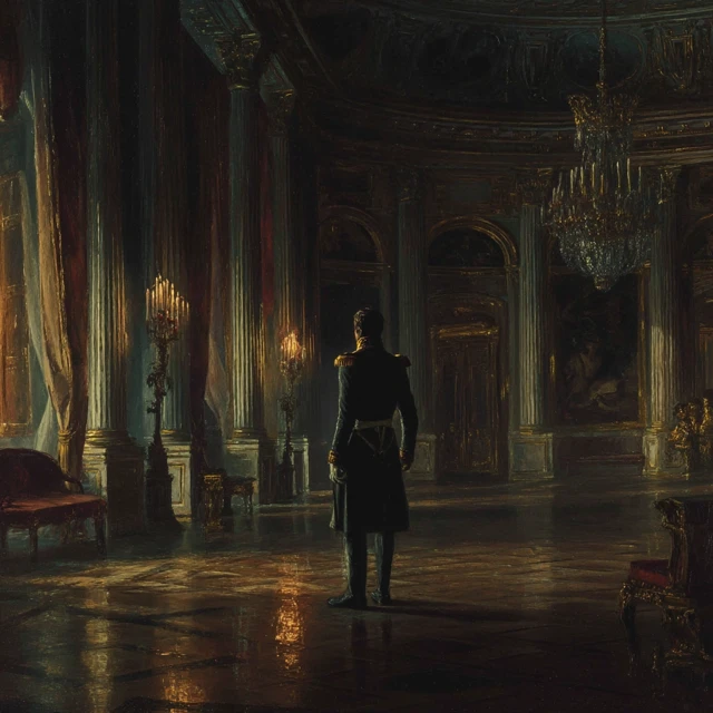 Napoleon in Palace Night Painting