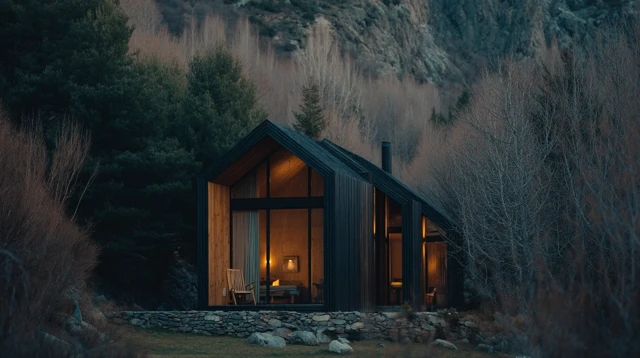 Modern Cabin in Andorra Mountain Photography