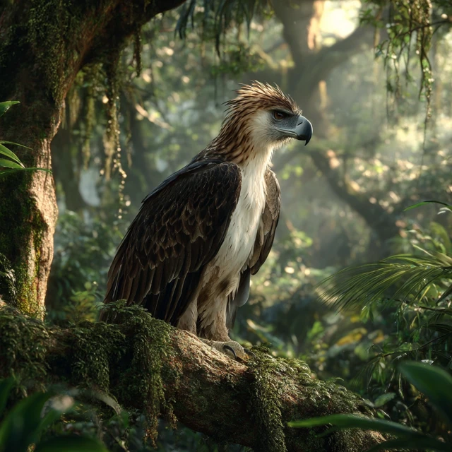 Philippine Eagle in Rainforest Realistic 8K