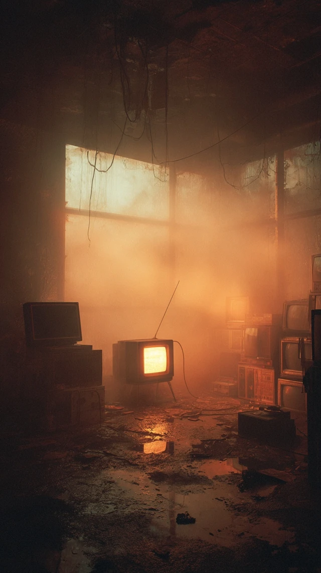 Dystopian Sunrise Decayed Broadcast Chamber