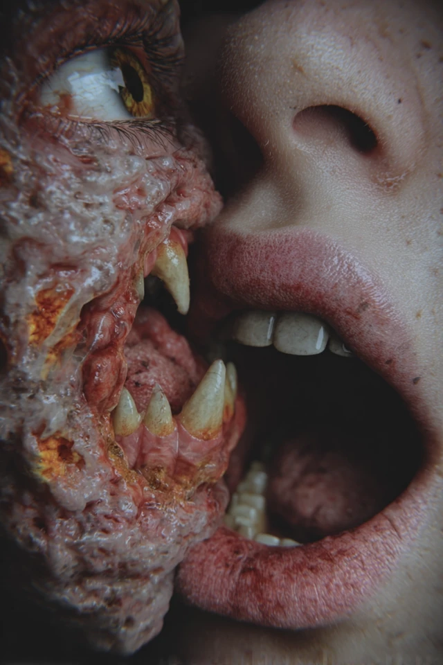 Two Mouths Surreal Horror Art
