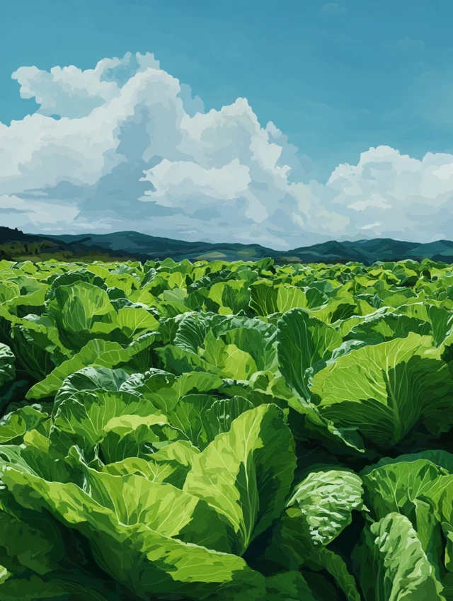 Lettuce Field Lush Green Vegetable Garden