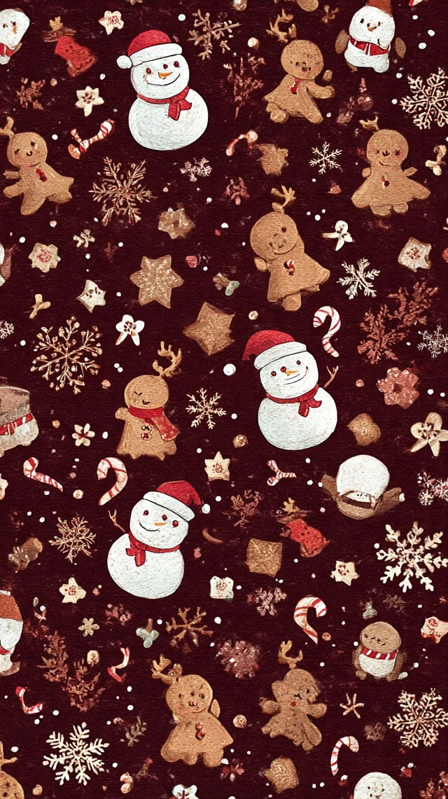 Christmas Pattern Santa Reindeer Gingerbread Cookies