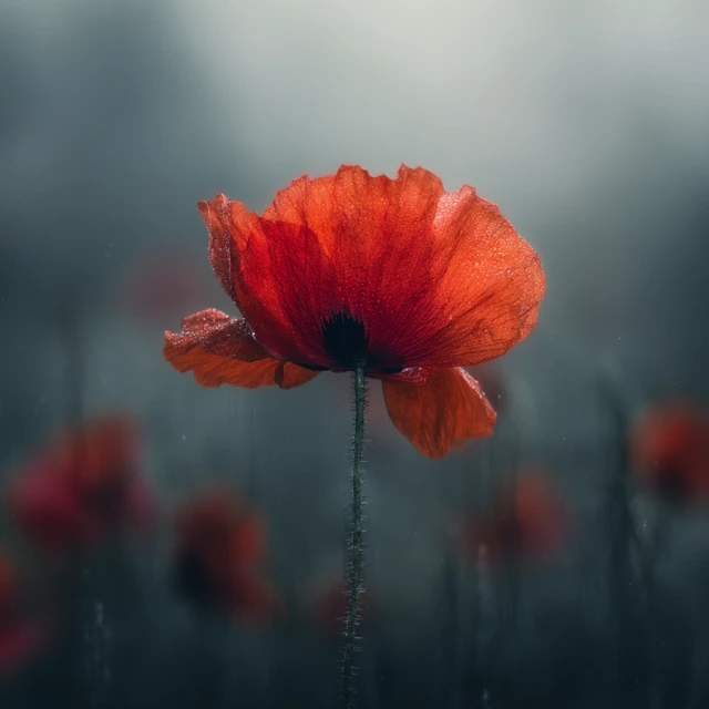 Red Poppy Flower Macro Photography