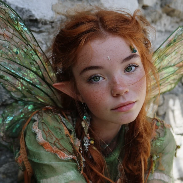 Fiadh Fairy Young Girl Ginger Hair Green Eyes Photo