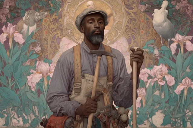 Black Carpenter Painting, National Romanticism