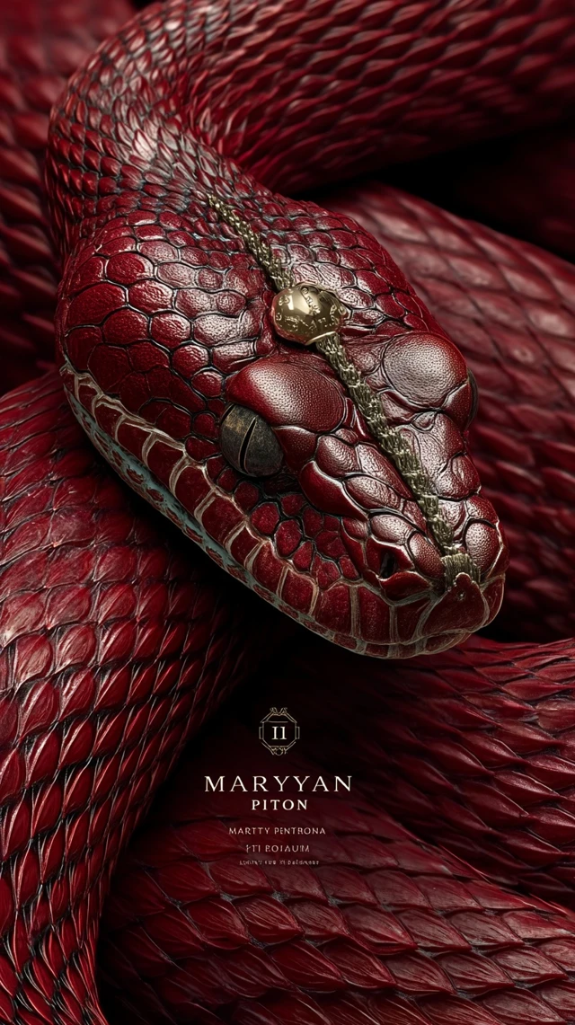 Red Python Skin Luxury Leather Texture Maryam Piton