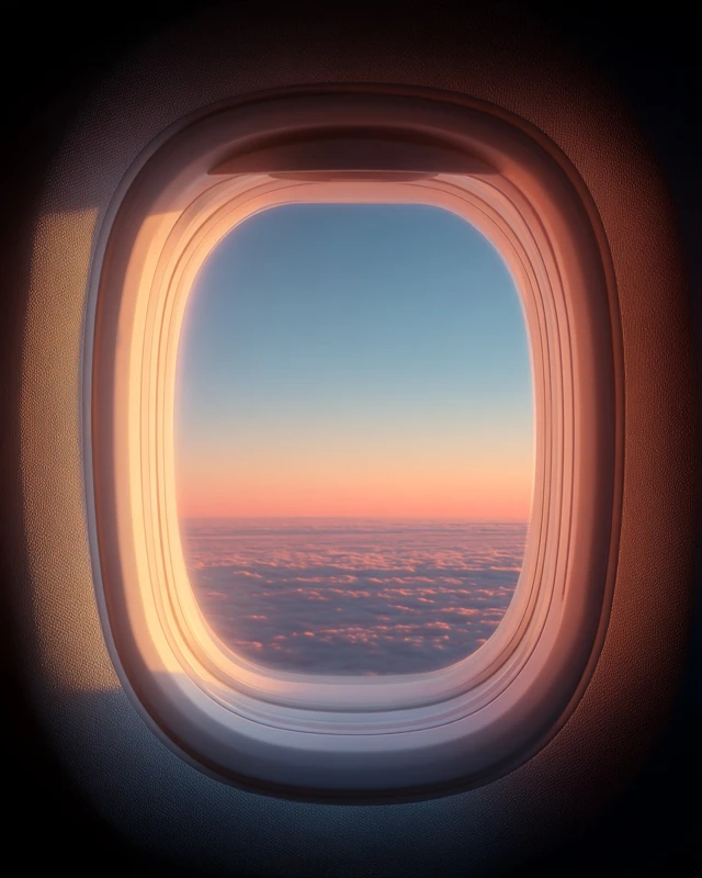 Airplane Window View Sky Clouds Minimalist