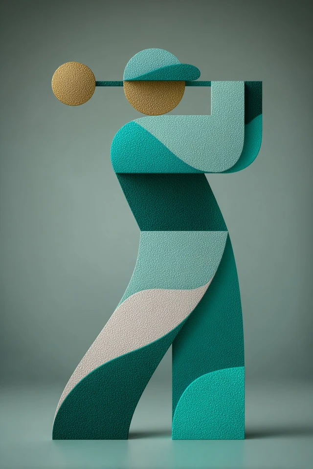 Abstract Minimalist Golf Swing Design