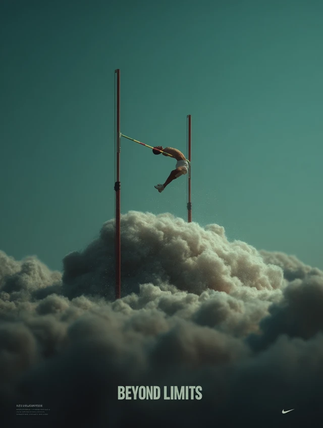 Pole Vaulting Beyond Limits - Nike Inspirational Poster