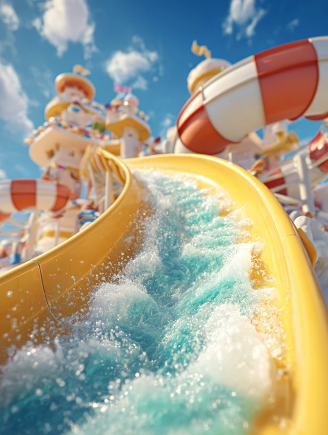 Water Slide Fun Cartoon Amusement Park