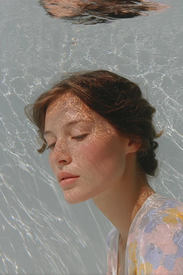 Woman Underwater Artistic Portrait