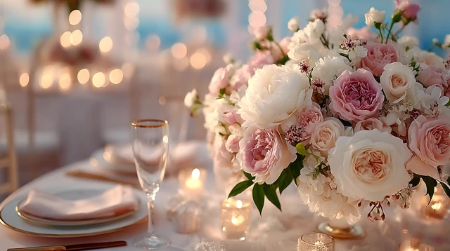 Elegant Wedding Table Floral Arrangement
