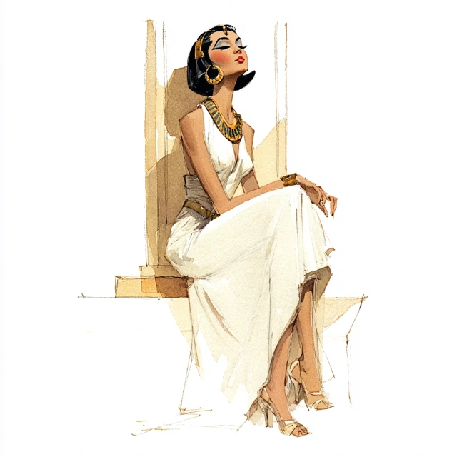 Cleopatra Retro Fashion Illustration