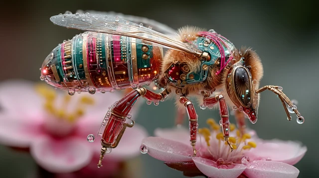 Cybernetic Bee Honeycomb Skin Electronic Components