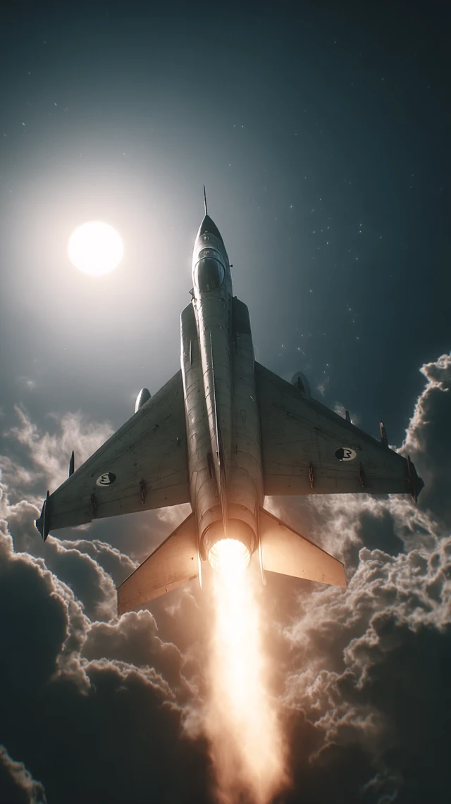 Pakistani Fighter Jet Soaring Through The Night Sky