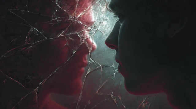Cracked Mirror Reflection of a Thinker Truth and Monster
