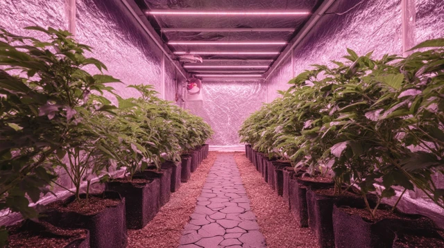 Indoor Aeroponics Grow Room with UV Lights