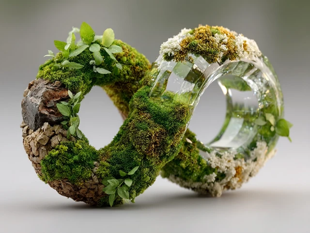 Infinity Symbol Nature and Crystal - 3D Render
