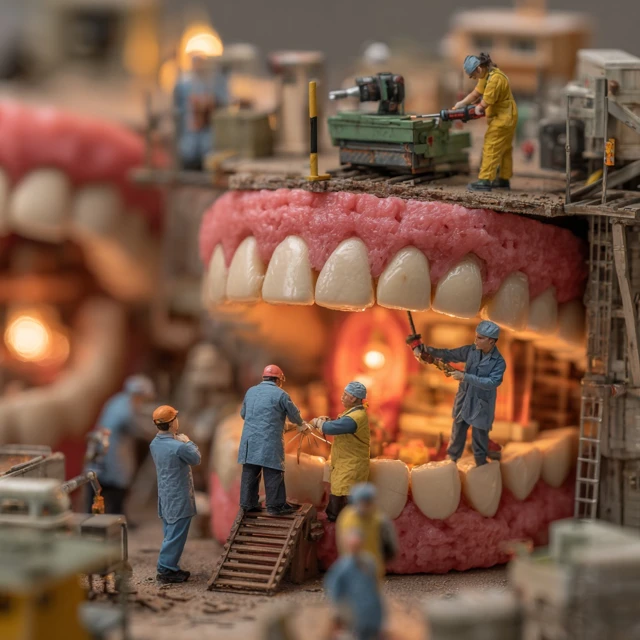 Miniature Diorama of Teeth Builders
