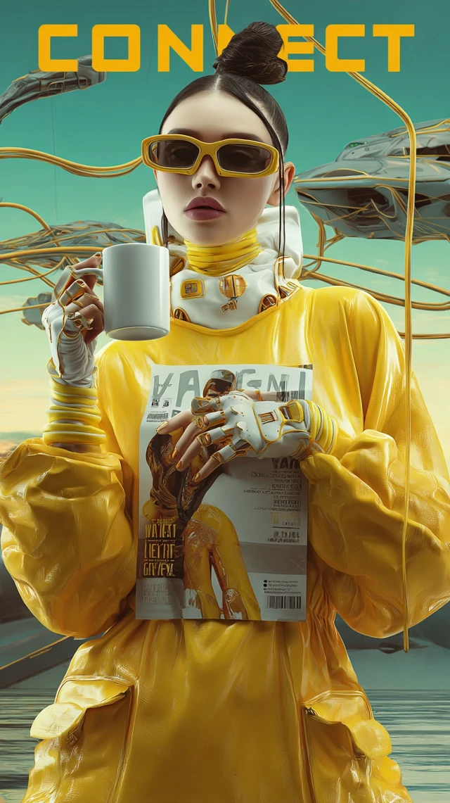 CONNECTi Magazine Cover Model Futuristic Style