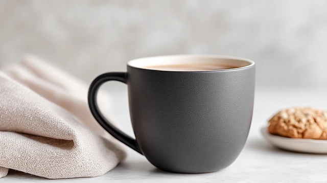 Minimalist Coffee Mug Still Life with Biscuit