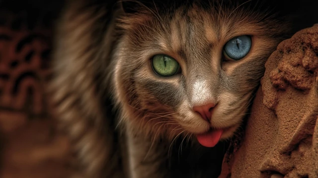 Devious Cat With Two Different Colored Eyes