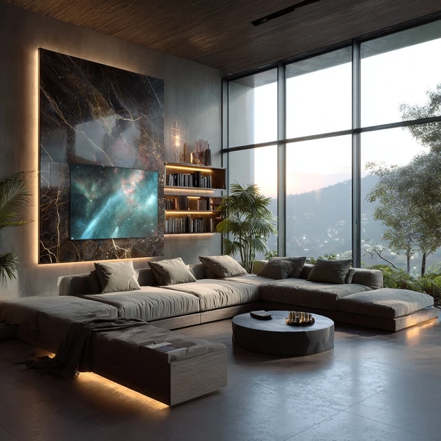 Modern Living Room Design with Large Window