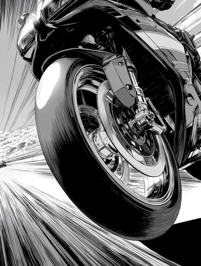Superbike Coloring Book: Spinning Wheels in Manga Style