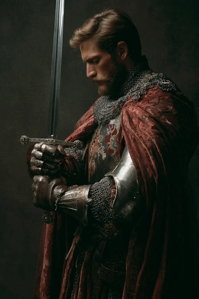 Medieval King With Sword A Regal Portrait